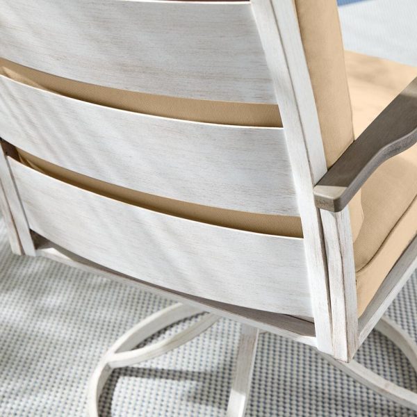 Hampton Bay Marina Point White Steel Outdoor Patio Swivel Lounge Chair with CushionGuard Surf Blue Cushions (2-Pack) GC-41019-SSP - Image 5