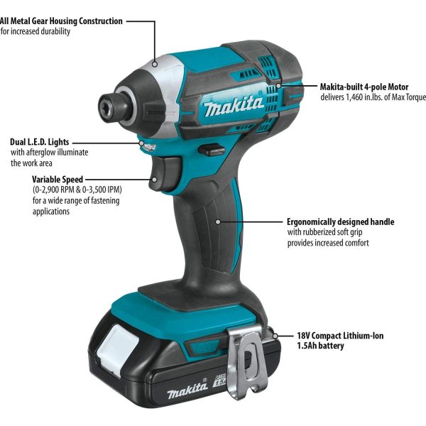 Makita CT225SYX 18V LXTu00ae Lithium-Ion Compact Cordless 2-Pc. Combo Kit (1.5Ah) - Image 2