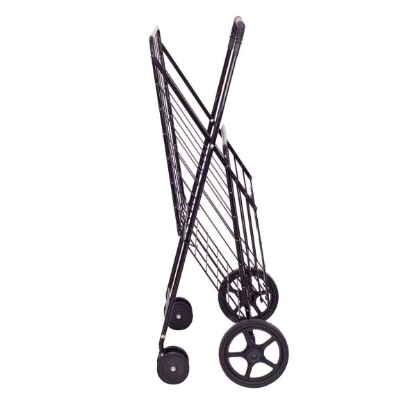 Costway Folding Shopping Cart Jumbo Basket with Swivel Wheels - Image 3