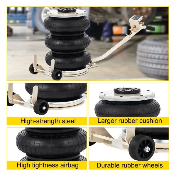 BENTISM Pneumatic Jack 5 Ton/11023 lbs Triple Bag Air Jack Lifting Height 6.5-16Inch Inflatable Car Jack Lifter Pneumatic Air Jack 11023LBS Capacity Extremely Fast Lifting - Image 5