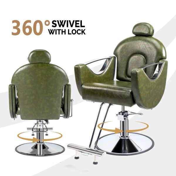 OmySalon Hair Salon Chair Barber Chair Heavy Duty, Footrest with Extra Supports, Salon Chair for Hair Stylist, Reclining Hair Chair for Braiding Shampoo Facial Waxing Esthetics Beauty Spa - Image 6