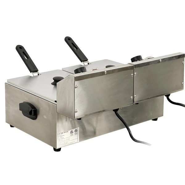 23 in. Commercial Electric Countertop Stainless Steel Deep Fryer 12L 2.5KW - Image 5