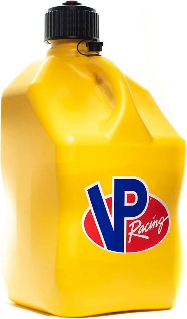 VP Racing 5.5-Gallon Square Motorsport Racing Utility Liquid Fuel Container Jug and 14 Inch Deluxe Hose Kit and Multipurpose Cap, Yellow 4 Pack - Image 3