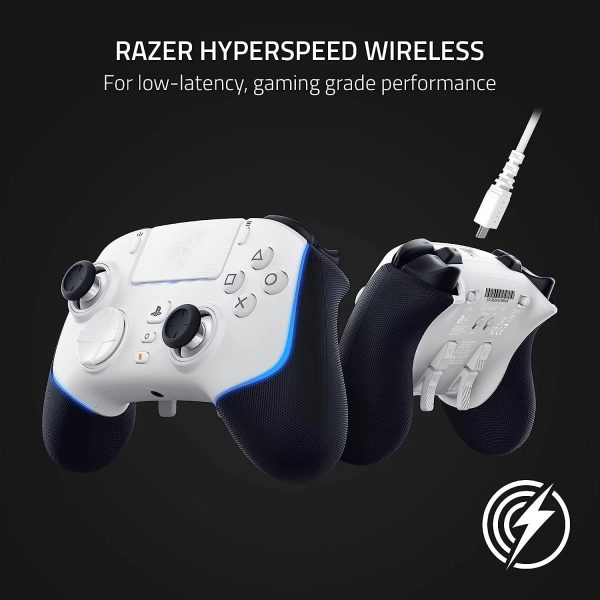 Razer Wolverine V2 Pro Wireless Gaming Controller for PlayStation 5 / PS5 PC: HyperSpeed Wireless - Mecha-Tactile Action Buttons - 8-Way Microswitch D-Pad - 6 Remappable Buttons - Chroma RGB - White - Image 8
