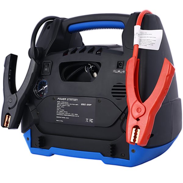 Battery Jump Starter, 1800 Amps Portable Power Station with Air Compressor/AC & USB Port/12V DC Power Ports for Gas Diesel Vehicles - Image 6