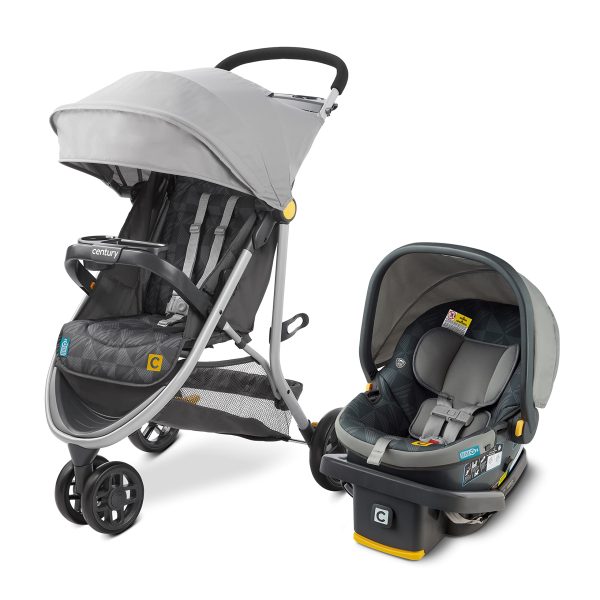 Century Stroll On 3-Wheel 2-in-1 Lightweight Travel System u2013 Infant Car Seat and Stroller Combo, Metro