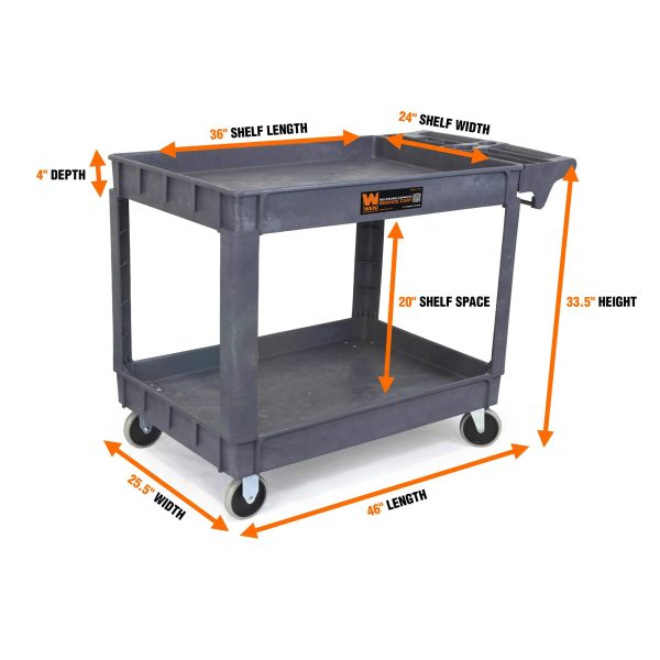 Wen Products 500-Pound Capacity 46 by 23-Inch Extra Large Service Utility Cart - Image 3