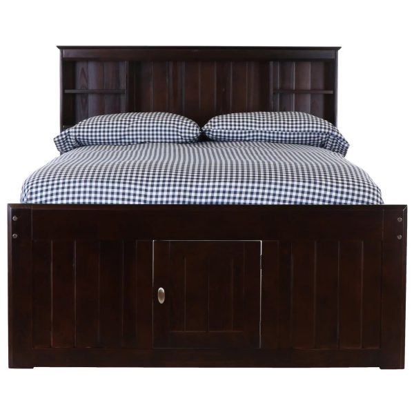 American Furniture Classics OS Home and Office Furniture Model 82921K12-22 Full Size Bookcase Bed with Twelve Drawers in Espresso - Image 4