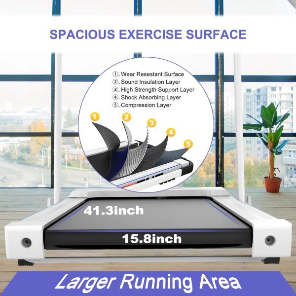 ikayaa FYC 2 in 1 Under Desk Treadmill - 2.5 HP Folding Treadmill for Home, Installation-Free Foldable Treadmill Compact Electric Running Machine, Remote Control & LED Display Walking Running Joggi - Image 3