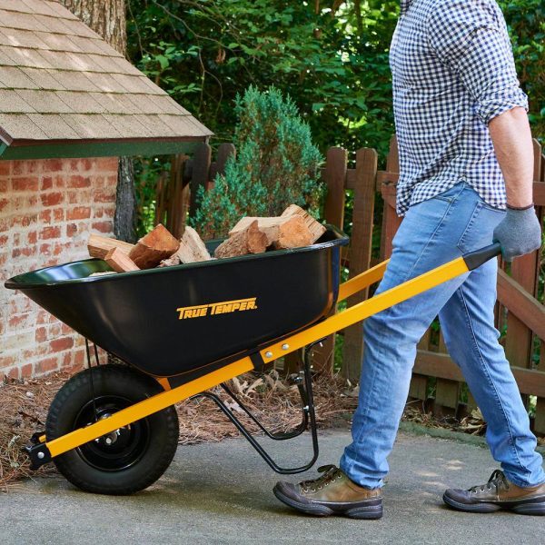True Temper R6STFFEC 6 cu. ft. Barrow in a Box Steel Wheelbarrow with Never Flat Tire and Steel Handles - Image 9