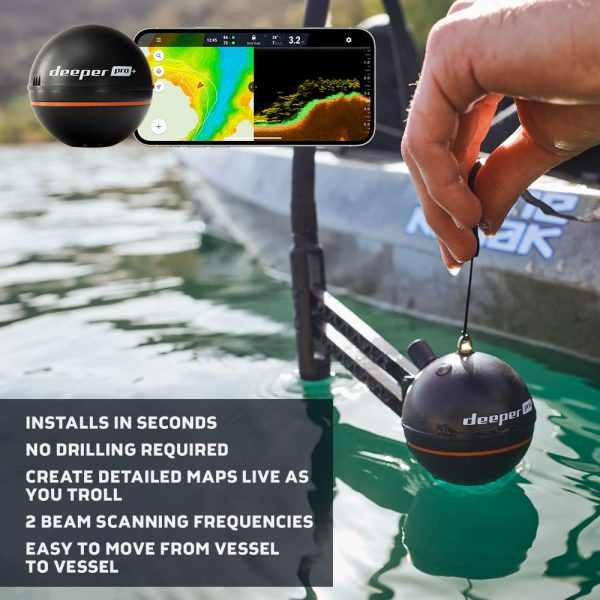 Deeper PRO+ Smart Sonar Castable and Portable WiFi Fish Finder with Gps for Kayaks and Boats on Shore Ice Fishing Fish Finder - Image 3
