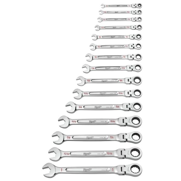 Milwaukee 48-22-9413 15-Piece SAE Flex Head Ratcheting Combination Wrench Set - Image 3