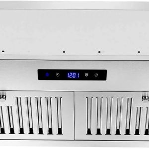 Zomagas 30 inch 600CFM Range Hood Insert Stainless Steel Kitchen Vent Hood Touch Control with LED Lights,Baffle Filters