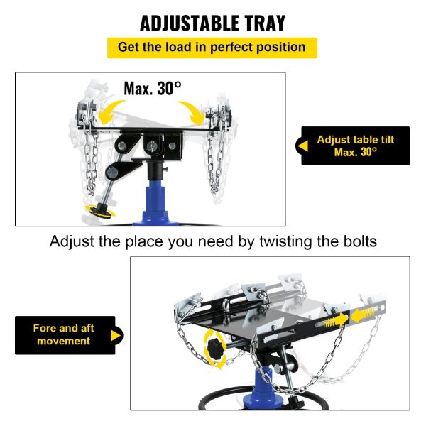 BENTISM Transmission Jack 1100 lbs 2-Stage Hydraulic High Lift Vertical Telescopic,Blue - Image 4
