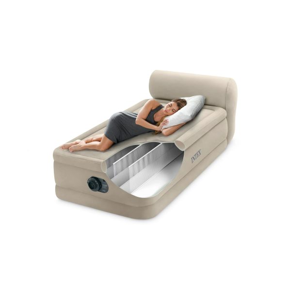 Intex Durabeam Headboard 18" Twin Air Mattress with Built-in Pump - Image 3