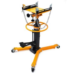 JSTUOKE 1660 Pounds Hydraulic Car Transmission Jack Vertical Lift with 360° Swivel Wheel Pedal ,Yellow,33"-70"(0.5Ton)