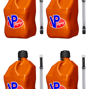 VP Racing Utility Jug 5.5 Gallon + Deluxe Hose - Mix and Match Between 11 Different Colors - Made in the USA (4 Pack, Orange)