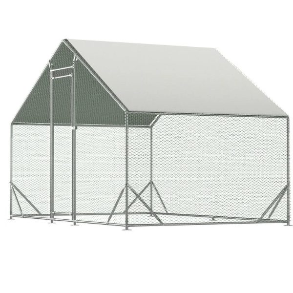 Large Metal Chicken Coop, Walk-in Chicken Run, Galvanized Wire Poultry Chicken Hen Pen Cage, Rabbits Duck Cages with Waterproof and Anti-Ultraviolet Cover for Outside(10' L x 6.6' W x 6.56' H) - Image 11