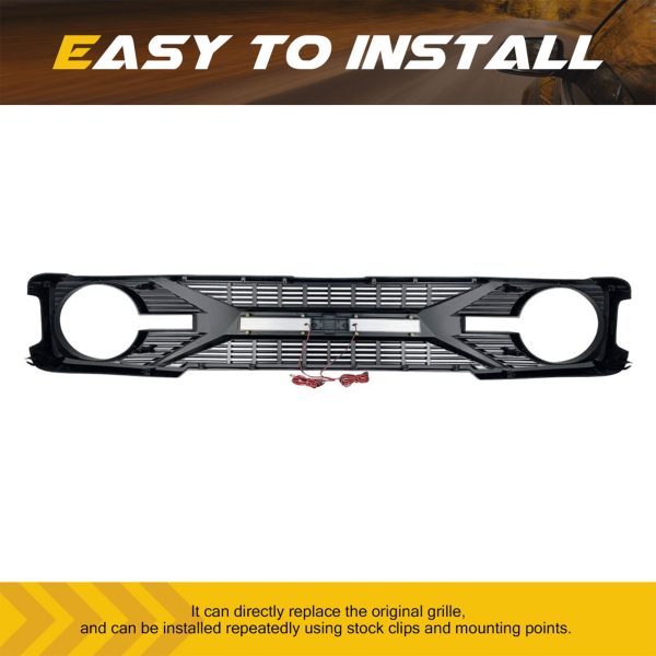 AMERICAN MODIFIED Grille w/ Lights for 21-24 Ford Bronco w/ Front Camera - Image 8