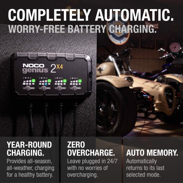 NOCO GENIUS2X4 4-Bank 8A (2A/Bank) 6V/12V Smart Battery Charger and Maintainer - Image 5