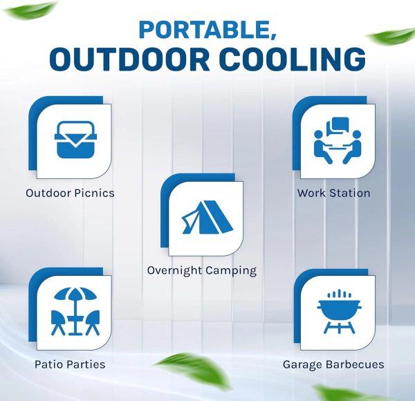Portable Swamp Coolers - 1300 CFM MC18M Evaporative Air Cooler with 2-Speed Fan, 53.4 dB - 500 sq. ft. Coverage Evaporative Air Cooler Portable High Velocity Outdoor Cooling Fan by Hessaire - White - Image 6