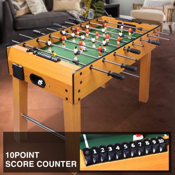 BBnote 48in Competition Sized Foosball Table, Home Arcade Tables Football, Game Room, Arcade with 2 Balls, 2 Cup Golders, Game Machine Suitable for Adults and Kids - Image 4