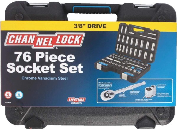 Channellock Standard/Metric 3/8" Drive 6-Point Combination Socket Set (76-Piece) - Image 2