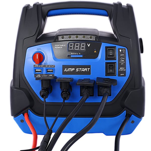 Battery Jump Starter, 1800 Amps Portable Power Station with Air Compressor/AC & USB Port/12V DC Power Ports for Gas Diesel Vehicles - Image 9