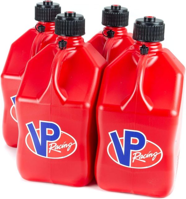 VP Racing Fuels 5-Gallon Square Motorsport Utility Container Red & 14" Standard Hose 4 Pack - Image 2