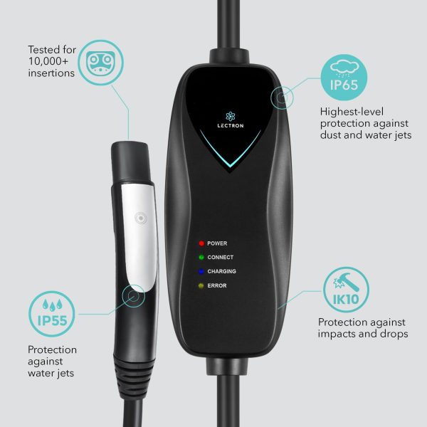 Lectron Level 1 Portable 15 Amp (110V) Electric Car Charger for Tesla X/Y/3/S EVs with NEMA 5-15 Plug - Image 7