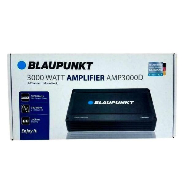 Blaupunkt AMP3000D 3000W Monoblock Class D Stereo Car Audio Amp + 4 Ga Amp Kit Bundle - Image 3