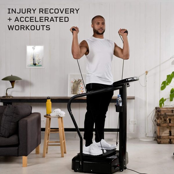 Lifepro Rhythm Vibration Plate Full Body Workout Equipment with Resistance Bands, Black - Image 9