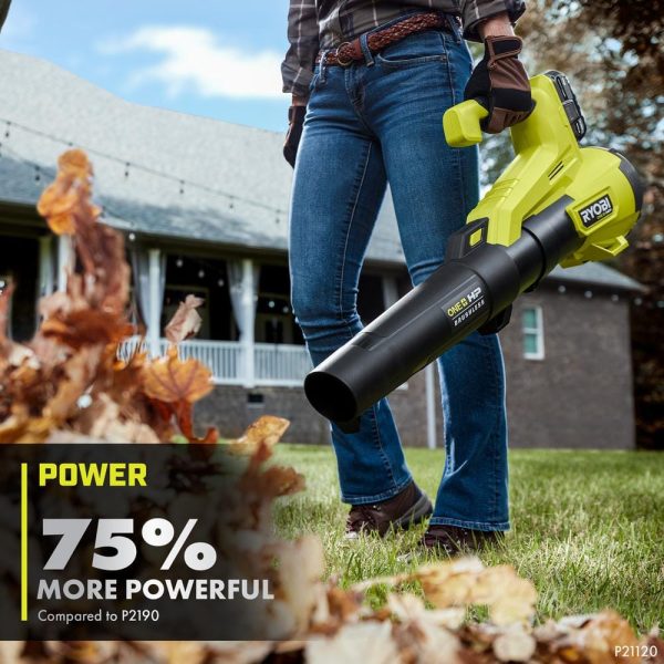 ONE+ HP 18V Brushless 110 MPH 350 CFM Cordless Variable-Speed Jet Fan Leaf Blower w/ 4.0 Ah Battery and Charger P21120 - Image 5