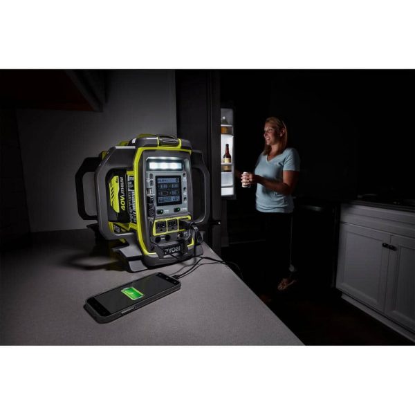 RYOBI 40V 1800-Watt Portable Battery Power Station Inverter Generator and 4-Port Charger with (4) 6.0 Ah Batteries RYi1802B6-6 - Image 9