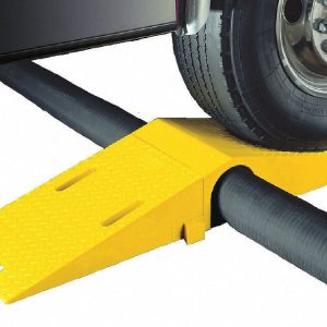 Checkers Industrial Safety Products UHB4045 4.5 in. Polyurethane Single Tunnel Modular Cable and Hose Bridge System for 3 in. Lines, Yellow