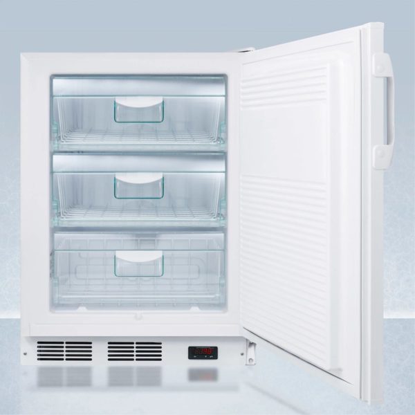 ADA compliant 24" wide all-freezer for built-in commercial use, manual defrost with a traceable thermometer, lock, and -25C capability - Image 2