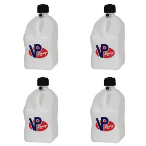 VP Racing 5.5 Gallon Motorsport Racing Fuel Utility Jugs, White (4 Pack)