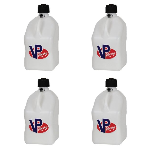 VP Racing 5.5 Gallon Motorsport Racing Fuel Utility Jugs, White (4 Pack)