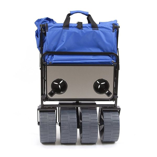 Mac Sports Collapsible Heavy Duty All Terrain Beach Utility Wagon with Table - Image 5