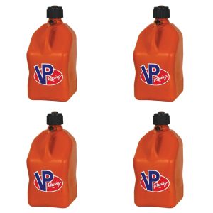 VP Racing Fuels Motorsport 5.5 Gallon Square Utility Jugs, Orange (4 Pack)