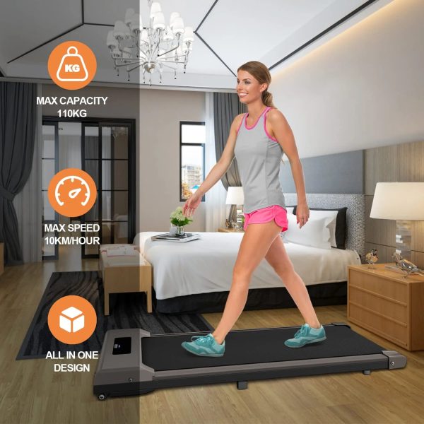 Bigzzia Under Desk Treadmill, 2.5HP Installation-Free Portable Treadmill Running Machine, 6.25MPH, Treadmill with LED Display and Wireless Remote Control for Home/Office, 265 Lb Capacity - Image 7