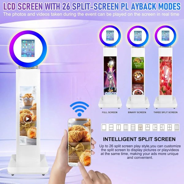 Portable iPad Photo Booth,Selfie photobooth Machine and Sharing Station for 10.2" 10.9" 11" 12.9" iPad,LCD Screen,RGB Ring Light,Remote Control, Adjustable Stan with Flight Case for Parties,Exhibition - Image 2