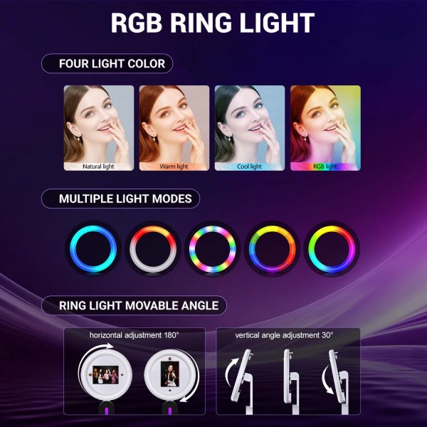 IPad PhotoBooth Stand with Light Ring Portable Stand Selfie Machine for Any iPad with Remote APP Control - Image 5