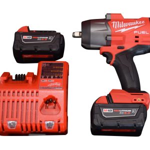 Milwaukee 2967-22R 18V 1/2" Cordless Lithium-Ion Friction Ring High Torque Impact Wrench Kit with (2) 5Ah XC Resistant Battery, Charger & Tool Case