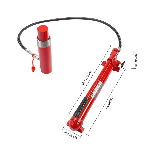 Miumaeov 20 Ton Porta Power Kit 6ft/1.83m Oil Hose Hydraulic Car Jack Ram 5 1/3inch Lifting Range Autobody Frame Repair Power Tools for Truck Bed Unloader Farm Hydraulic Equipment Construction - Image 3