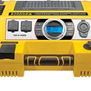 Stanley 1,400A Peak Jump Starter and Professional Power Station with 500 Watt Inverter and 120 PSI Compressor, 12V/USB, PPRH7DS