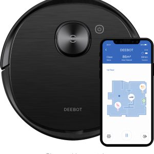 ECOVACS Robotics - DEEBOT T8 AIVI Vacuum & Mop Robot with Advanced Laser Mapping and AI Object Recognition & Avoidance - Black