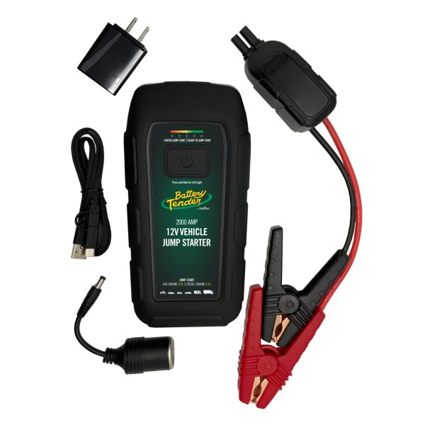 Battery Tender 2000 AMP Lithium Jump Starter - 16000mAh Portable Power Station - LED Flashlight Emergency Strobe - 3 Fast USB Charging Ports - 030-2030-WH - Image 3