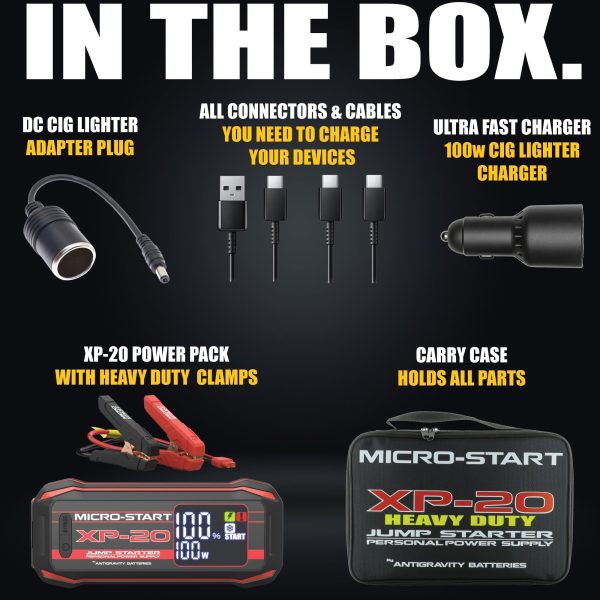 Antigravity MICRO-START XP-20-HD HEAVY DUTY Lithium Jump Starter, upto 4650 Amps 12V Portable Power Supply - Image 3