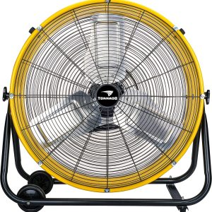 Tornado 24 Inch High Velocity Heavy Duty Tilt Metal Drum Fan Yellow Commercial， Industrial Use 3 Speed 8540 CFM 1/3 HP 8 FT Cord UL Safety Listed